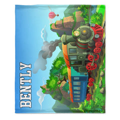 Free Shipping✈️Personalized Cartoon Steam Train Kids Blanket