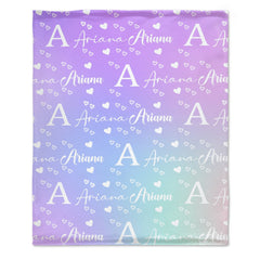 Free shipping✈️Personalized Custom Name Blanket, Personalized Loving Heart Kids Blanket