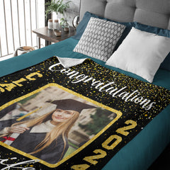 Free shipping✈️Personalized Graduation Blanket 2024 Custom Photo and Name Congratulations Graduation Gift