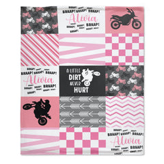 Free Shipping✈️Personalized Dirt Bike Baby Blankets with Name