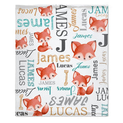 Free Shipping✈️Custom Baby Blanket Personalized Baby Blankets for Boys and Girls-fox Animal blanket