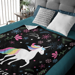 Free Shipping✈️Personalized Unicorn Party Blanket for Girls