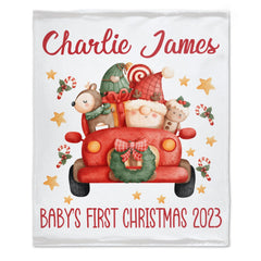 Free Shipping✈️Personalized Baby's First Christmas Trip Blanket