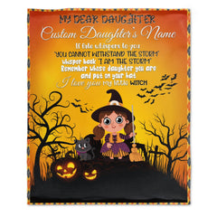 Free Shipping✈️Personalized Daughter Name Blanket-Halloween Witches