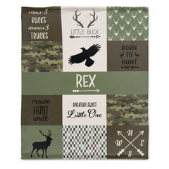 Livraison gratuite✈️Couverture personnalisée sur le thème de la chasse – Couverture pour bébé garçon, cadeau pour nouveau-né.