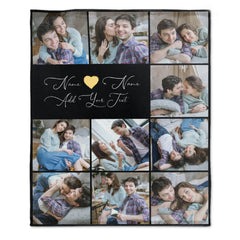 Free Shipping✈️Personalized Photo Text Custom Blanket - For Couple Family Parents