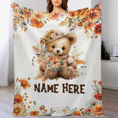 Free Shipping✈️Custom Baby Name Bear Blanket