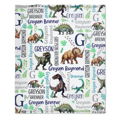 Free Shipping✈️Personalized Dinosaur Blanket - Custom Dinosaur Name Blanket