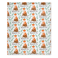 Free Shipping✈️Personalized Name Fox Baby Blanket