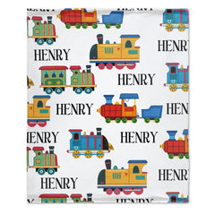 Free Shipping✈️Personalized Line Train Baby Toddler Blanket