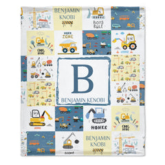 Free shipping✈️Personalized Baby Blankets for Boys With Name - Cartoon Car Newborn Nursery Gift