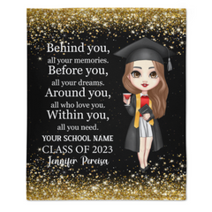 Graduation Star Custom Name Blanket - Graduation Gift