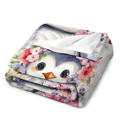 Livraison gratuite✈️Nom personnalisé nom pingouin couverture douce en peluche légère couverture