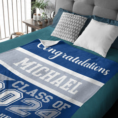 Free shipping✈️Class of 2024 Custom Name Soft Blanket - Graduation Gift