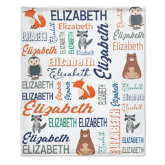 Free Shipping✈️Personalized Cute Animals Name Custom Blanket