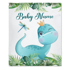 Livraison gratuite✈️Couvertures personnalisées pour bébé, meilleur cadeau pour bébé, nouveau-né – Couverture dinosaure.