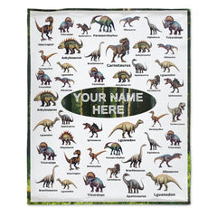 Free Shipping✈️ Personalized Dinosaur Name Custom Blanket