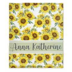 Free Shipping✈️Sunflower Floral Personalized Name Baby Blanket