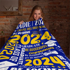 Graduation Gift Custom Name Blanket