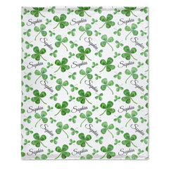 Free Shipping✈️ Clover Name Custom Blanket - Lucky Gift