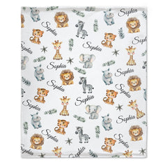 Free Shipping✈️Friends of the Forest Name Custom Blanket - Gift Ideas for Kids