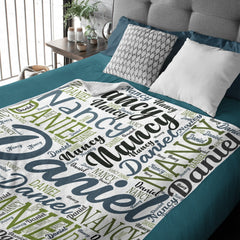 Free Shipping✈️Personalized Name Custom Blanket with Artistic Words