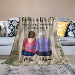 Mother And Daughters From The Start - Personalized Blanket - Birthday, Mother's Day Gift For Mothers, Grandmas, Daughters