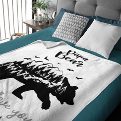 Personalized Name Papa Bear Blankets Gift For Dad