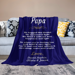 Personalized Dear Papa Gift Blanket For Papa