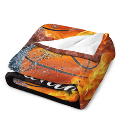 Free Shipping✈️Ball In Fire Custom Name Blanket - Custom Team Gift