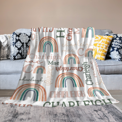 Couverture pour bébé à motif de nom arc-en-ciel moderne et personnalisé, livraison gratuite✈️