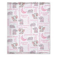 Free Shipping✈️Personalized Custom Elephant Stars Baby Blanket