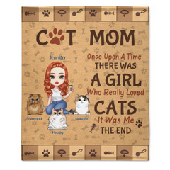 Once Upon A Time, There Was A Girl Who Really Loved Cats, It Was Me - Personalized Blanket - Gift For Cat Lovers, Cat Owners, Cat Gift, Gift For Pet Lovers