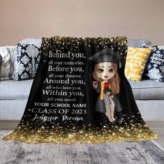 Graduation Star Custom Name Blanket - Graduation Gift