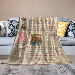 I Love You Mom - Personalized Photo Printed blanket