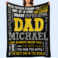 The Best Dad Name Custom Blanket - Gifts for Dad