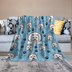 Lovely Dog - Personalized Custom Name Fleece Blanket - Gifts For Dog Lovers