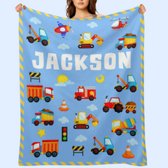 Free Shipping✈️Construction Truck Car Toddler Blanket for Boys Girls