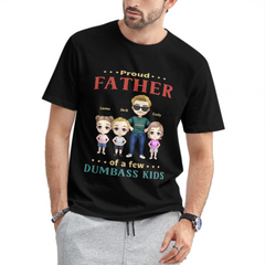 Fier père d’un enfant idiot - T-shirt unisexe personnalisé - Cadeau pour papa, grand-père