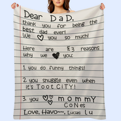 Personalized Writing Blanket for Dad