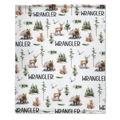 Livraison gratuite✈️Woodland Forest Animals Couverture de nom personnalisée - Couverture de douche pour bébé - Cadeaux pour bébé