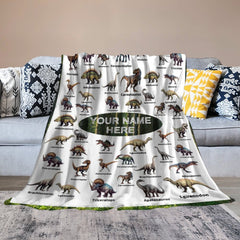 Free Shipping✈️ Personalized Dinosaur Name Custom Blanket