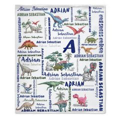 Free Shipping✈️Dinosaur Name Personalized Custom Blanket - Gifts for Kids