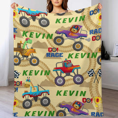 Free Shipping✈️Custom Name Farm Tools Car Kids Blanket