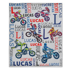 Free Shipping✈️Personalized Custom Name Dirt Bike Motocross Blanket