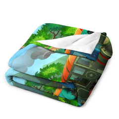 Free Shipping✈️Personalized Cartoon Steam Train Kids Blanket