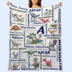 Free Shipping✈️Dinosaur Name Personalized Custom Blanket - Gifts for Kids