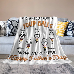 Je t'aime papa - Couverture personnalisée familiale - Fête des pères, cadeau d'anniversaire pour papa 