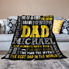 Couverture personnalisée avec le meilleur nom de papa - Cadeaux pour papa 