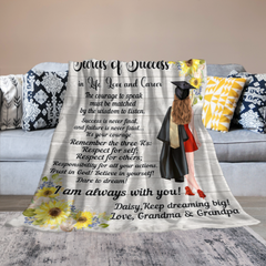 Personalized Clipart Secrets Of Success Graduation Gift Blanket